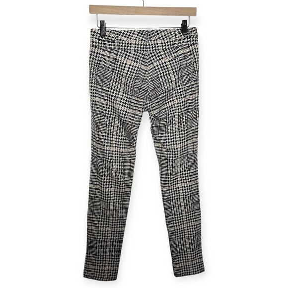 J MCLAUGHLIN Size 2 Becca Slim Leg Ankle Pants Houndstooth Plaid Black White - Picture 2 of 4